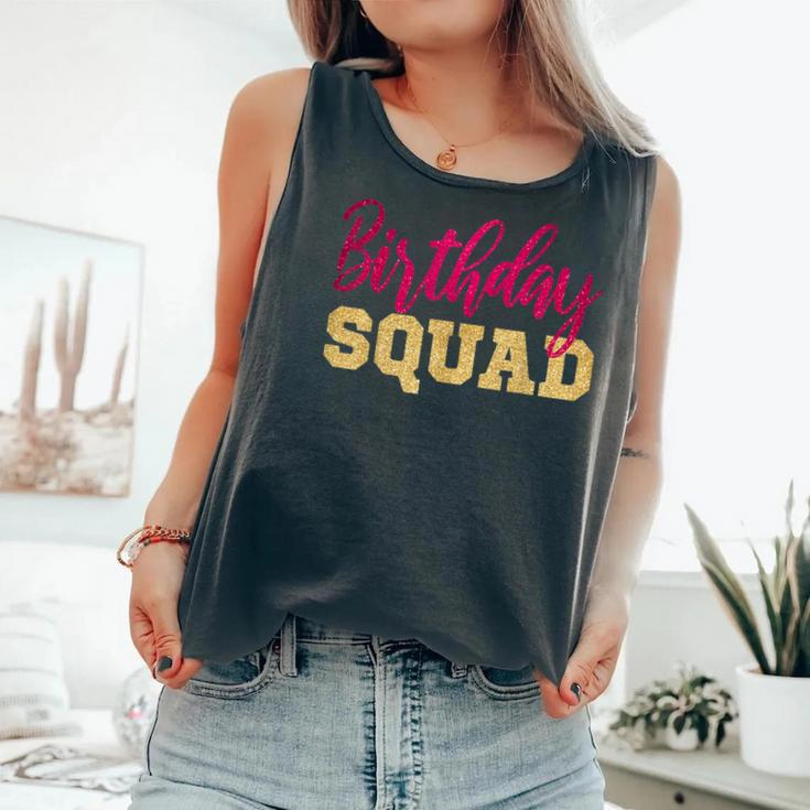 Birthday Squad Gold Pink Party Girl Comfort Colors Tank Top
