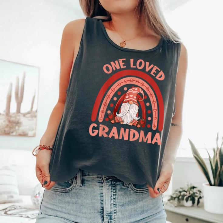 Gnome Rainbow One Loved Grandma Valentines Day Women Comfort Colors Tank Top