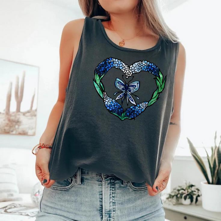 Texas Bluebonnets Blue Butterfly Comfort Colors Tank Top