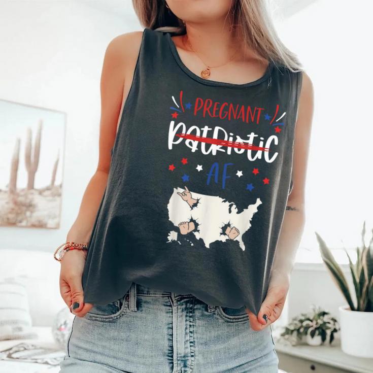 4Th Of July Pregnancy Patriotic Af Pregnant Man Women Comfort Colors Tank Top