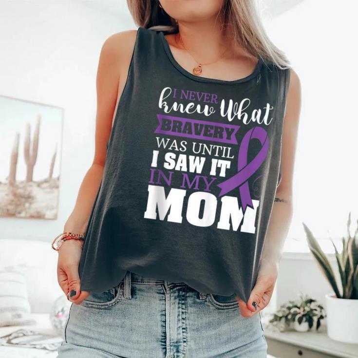 Bravery Mom Pancreas Cancer Awareness Ribbon Comfort Colors Tank Top