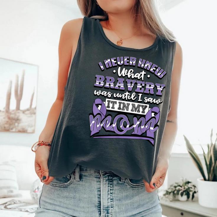 Bravery In My Mom Stomach Cancer Awareness Ribbon Comfort Colors Tank Top