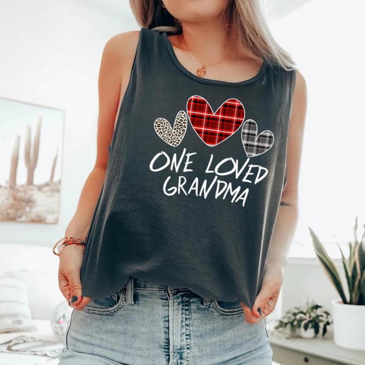 Buffalo Plaid One Loved Grandma Heart Valentine's Day Comfort Colors Tank Top