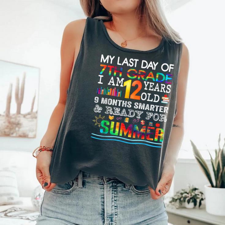 My Last Day Of 7Th Grade I'm 12 Years Old Summer Tie Die Comfort Colors Tank Top