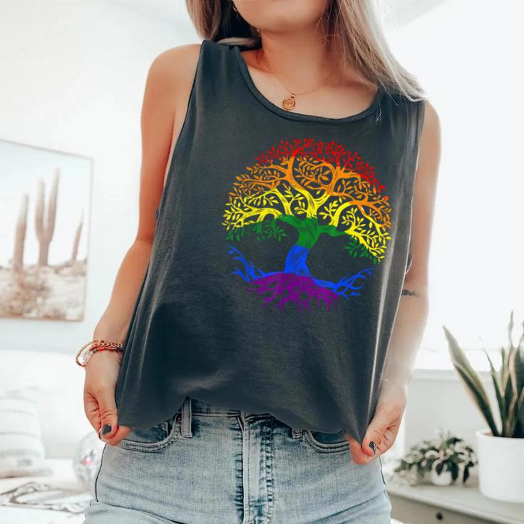 Lgbt Pride Month Tree Life Rainbow Gay Lesbian Comfort Colors Tank Top