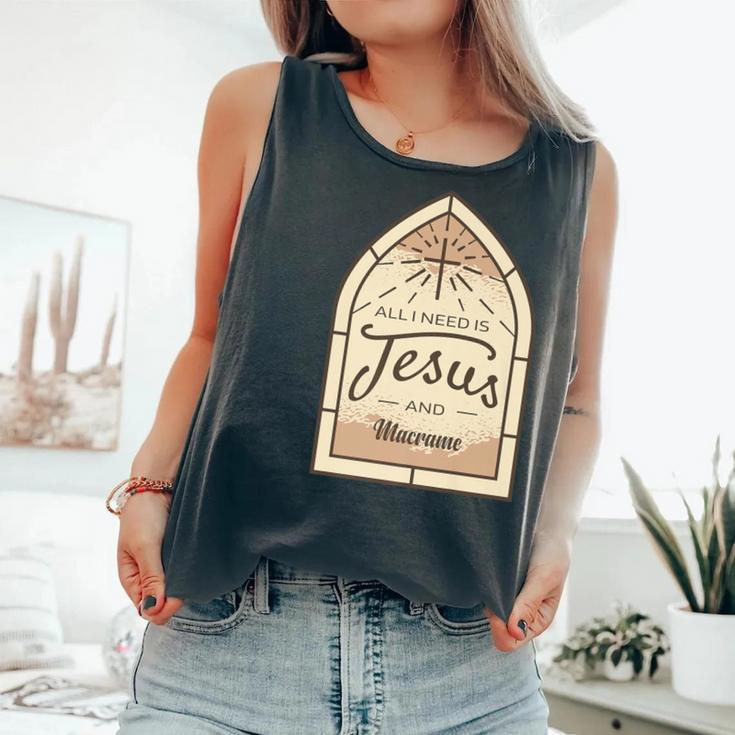I Love Jesus And Macrame Hobby Lover Christian Comfort Colors Tank Top