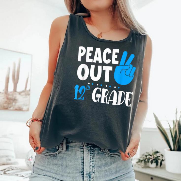 Peace Out 12Th Grade Graduation Last Day School Student Bday Comfort Colors Tank Top