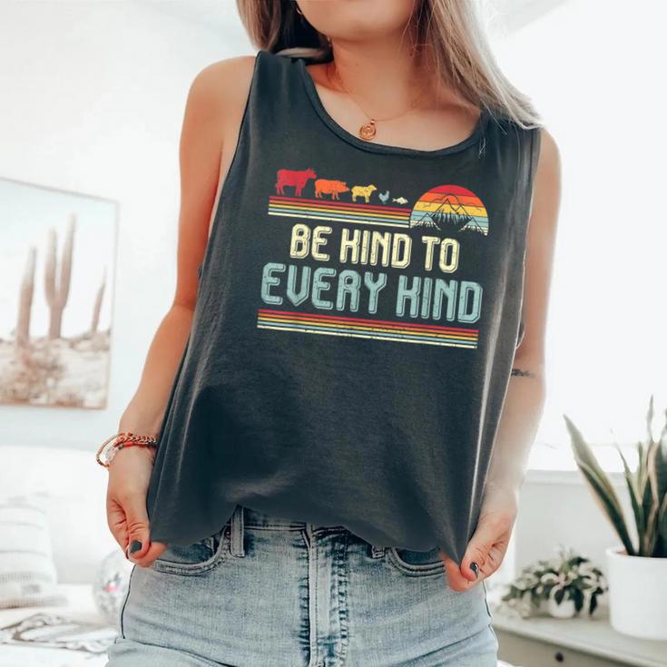 Retro Vintage Vegetarian Vegan Be Kind To Every Kind Comfort Colors Tank Top