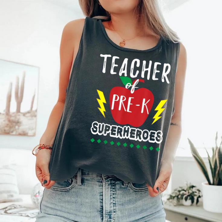 Teacher Of Pre K Superheroes Teacher TeamComfort Colors Tank Top