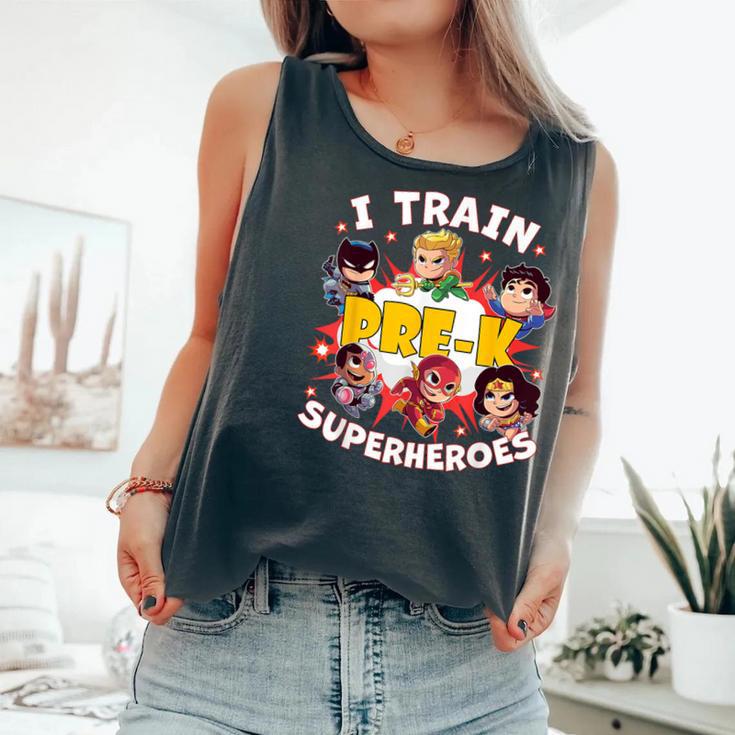 I Train Pre-K Superheroes Back To School Teacher Comfort Colors Tank Top