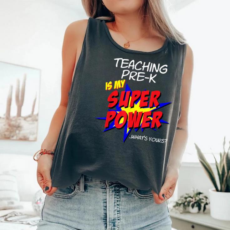 Trendy Pre-K School Teacher Superhero Superpower Comic Book Comfort Colors Tank Top