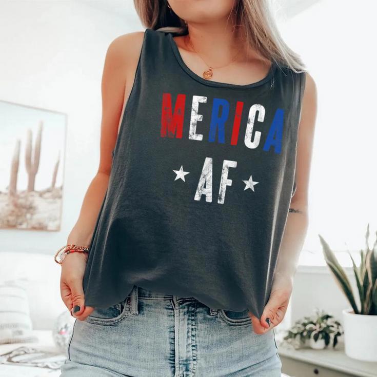 Vintage Merica Af Patriotic 4Th July Women Comfort Colors Tank Top