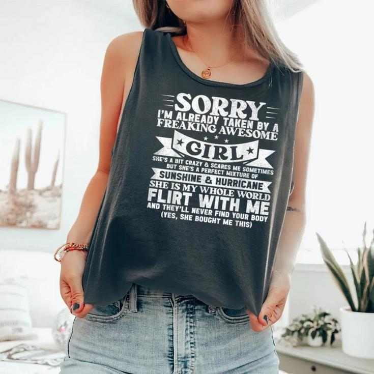 Sorry I'm Already Taken By Freaking Awesome Girl Boyfriend Comfort Colors Tank Top