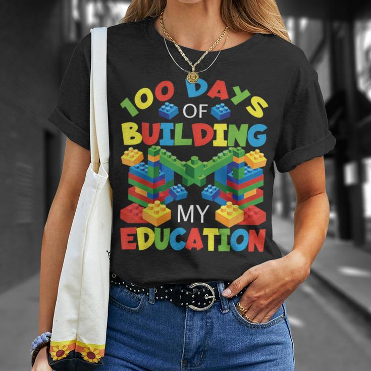 100 Days Of Building My Education Construction Block T-Shirt Gifts for Her