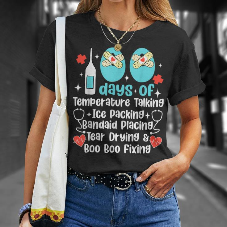100 Days Of Temperature Taking Happy 100 Day Of School Nurse T-Shirt Gifts for Her