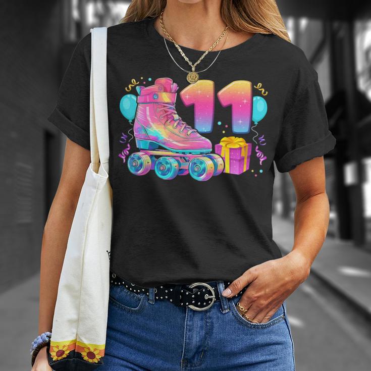 11º Cumpleaños Niña 11 Años Patines Número 11 Camiseta unisex Regalos para ella