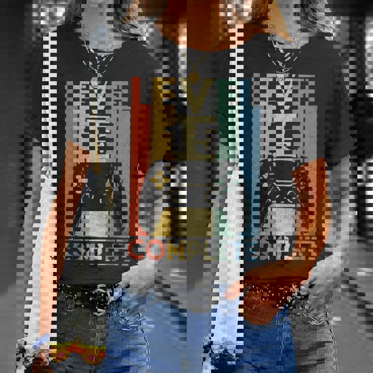 15 Años Cumpleaños Niño Niña Chico Chica Regalo Level 15 Camiseta unisex Regalos para ella