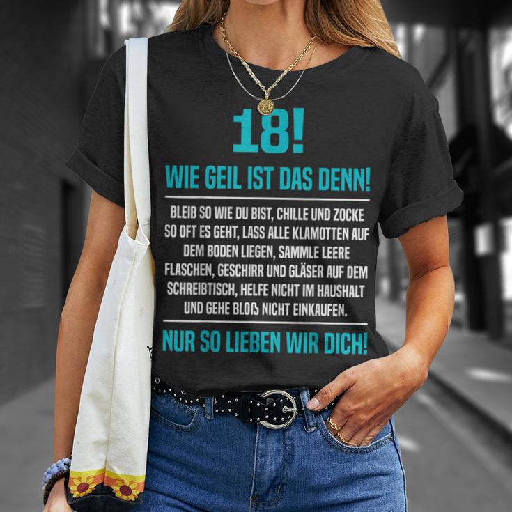 18 Son Wie Geil Ist Denn 18Th Birthday T-Shirt Geschenke für Sie