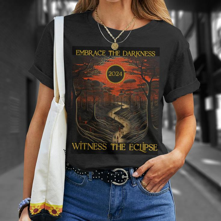 2024 Solar Eclipse Embrace The Darkness April 8 Totality T-Shirt Gifts for Her