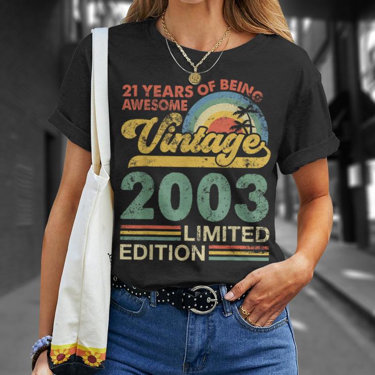 21St Birthday Born In 2003 21 Years Old Vintage 2003 T-Shirt Gifts for Her