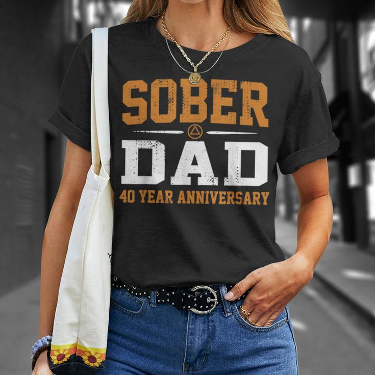 40 Years Sober Dad Aa Alcoholics Anonymous Recovery Sobriety T-Shirt Gifts for Her