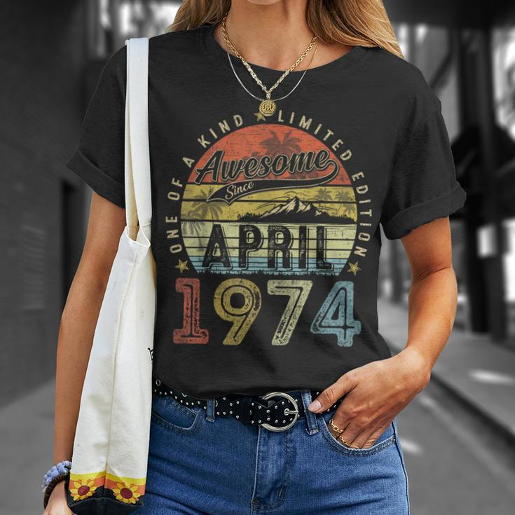 50 Year Old Vintage April 1974 50Th Birthday Women T-Shirt Gifts for Her