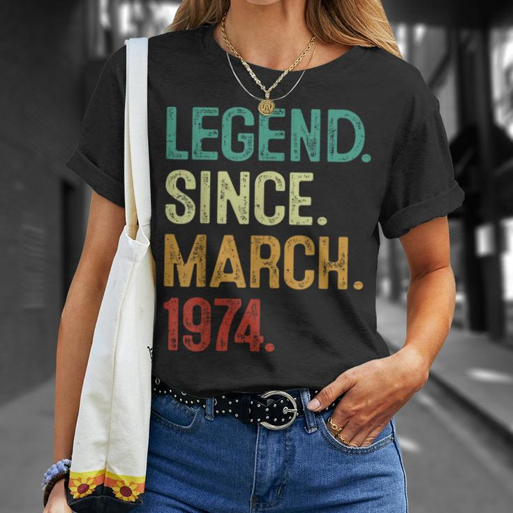 50 Years Old Legend Since March 1974 50Th Birthday T-Shirt Gifts for Her