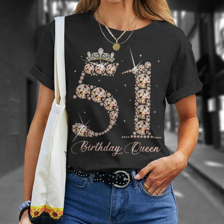 51 Year Old Its My 51St Birthday Queen Diamond Heels Crown T-Shirt Gifts for Her