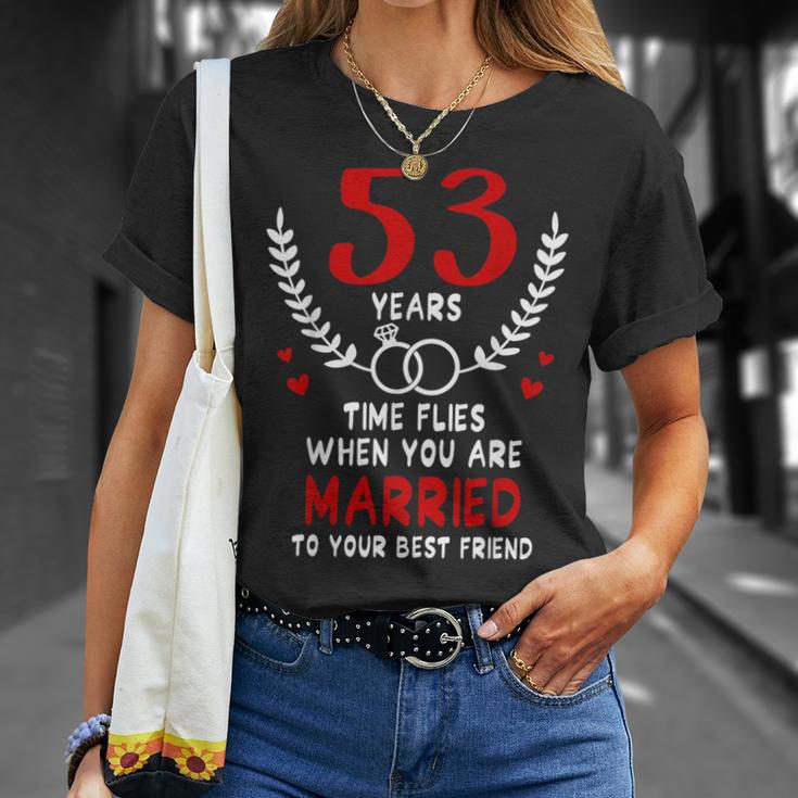 53 Years Time Flies Married To Best Friend Couples Matching T-Shirt Gifts for Her