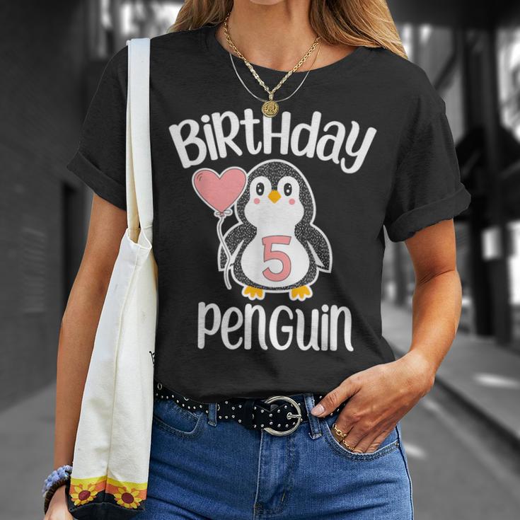 5Th Birthday Penguin 5 Year Old Birthday T-Shirt Gifts for Her