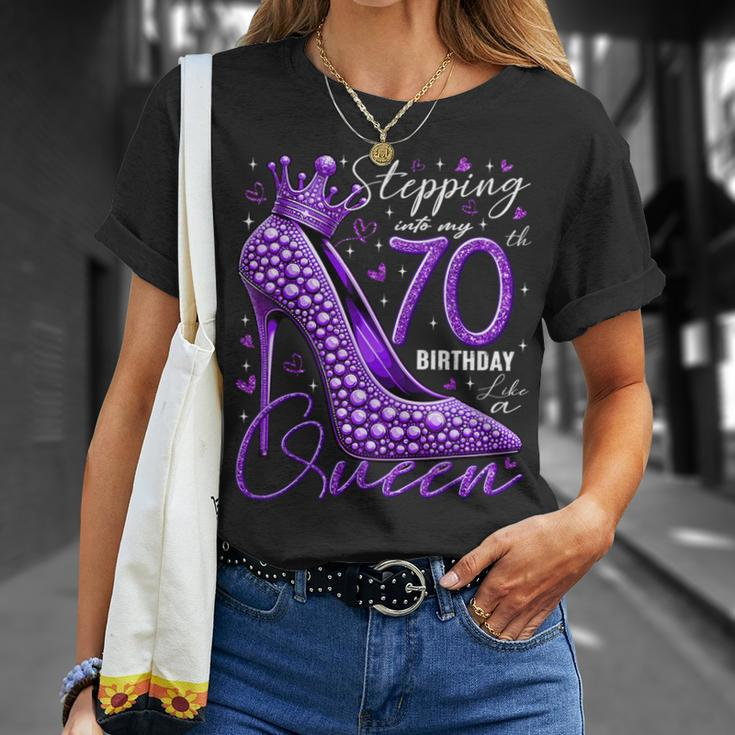 70 Year Old High Heels Stepping Into My 70Th Birthday T-Shirt Gifts for Her
