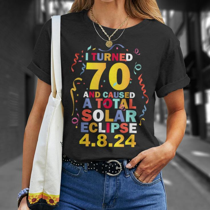 70Th Birthday Turning 70 April 8Th Total Solar Eclipse 2024 T-Shirt Gifts for Her