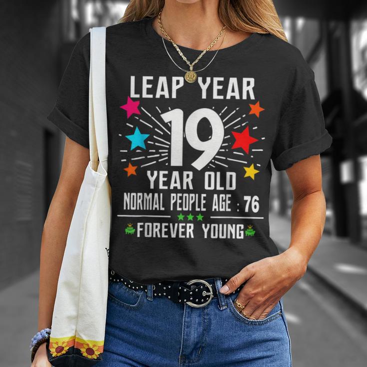 76 Years Old Birthday Leap Year 19 Year Old 76Th Bday T-Shirt Gifts for Her