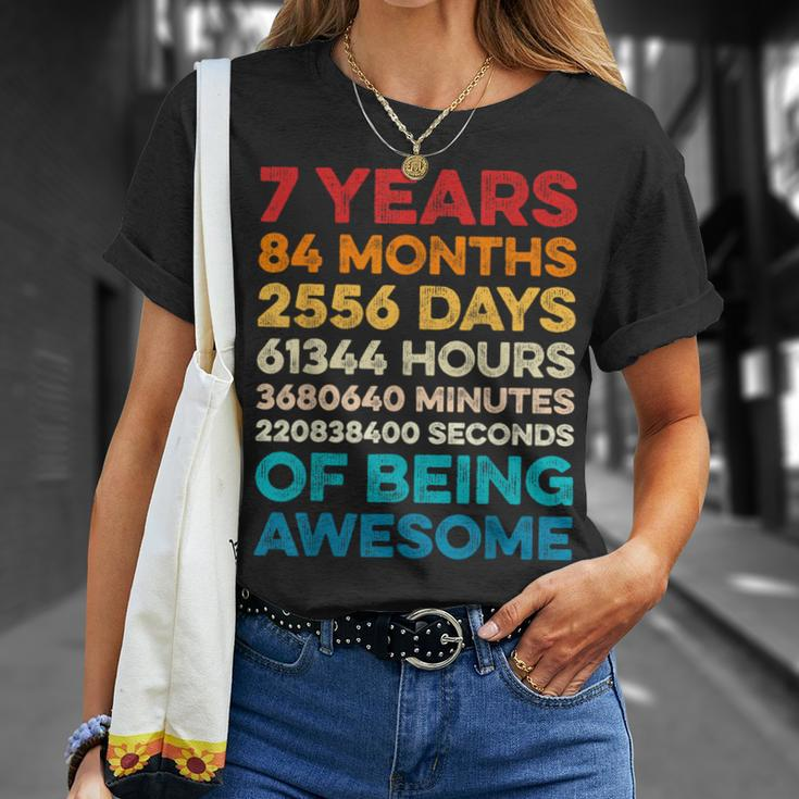 7Th Birthday 7 Years Of Being Awesome Vintage 7 Years Old T-Shirt Gifts for Her