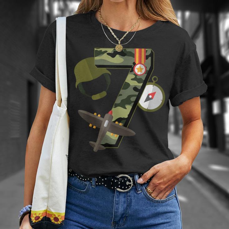 7Th Birthday Camouflage Hero Army Soldier T-Shirt Gifts for Her