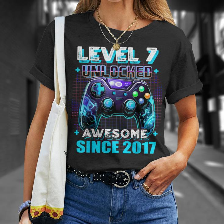 7Th Birthday Gamer 7 Years Old Bday Boy Seven Son T-Shirt Gifts for Her