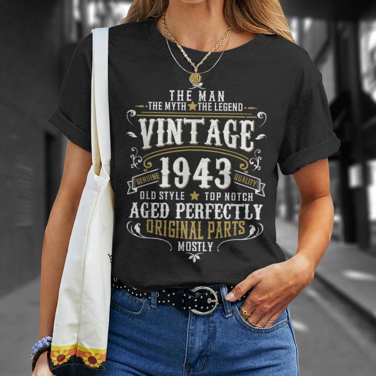 80Th Birthday Vintage 1943 Man Myth Legend 80 Year Old T-Shirt Gifts for Her