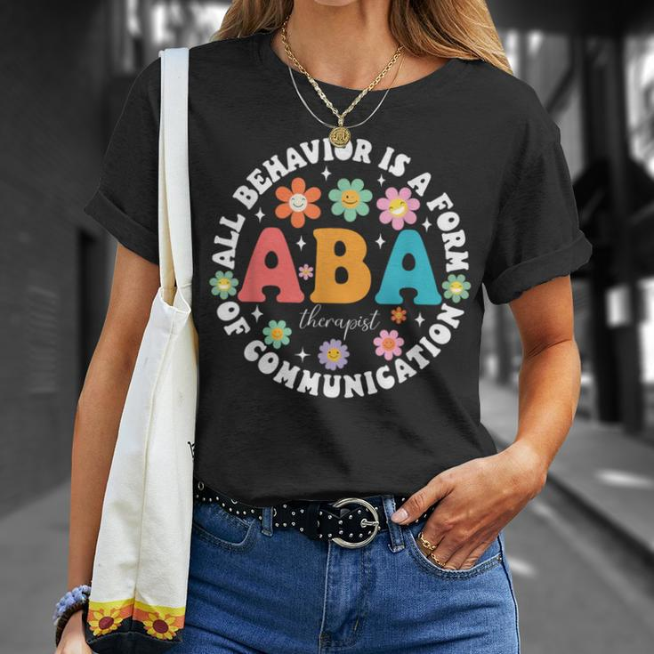 Aba Therapist Behavior Analyst Autism Therapy Rbt Floral T-Shirt Gifts for Her