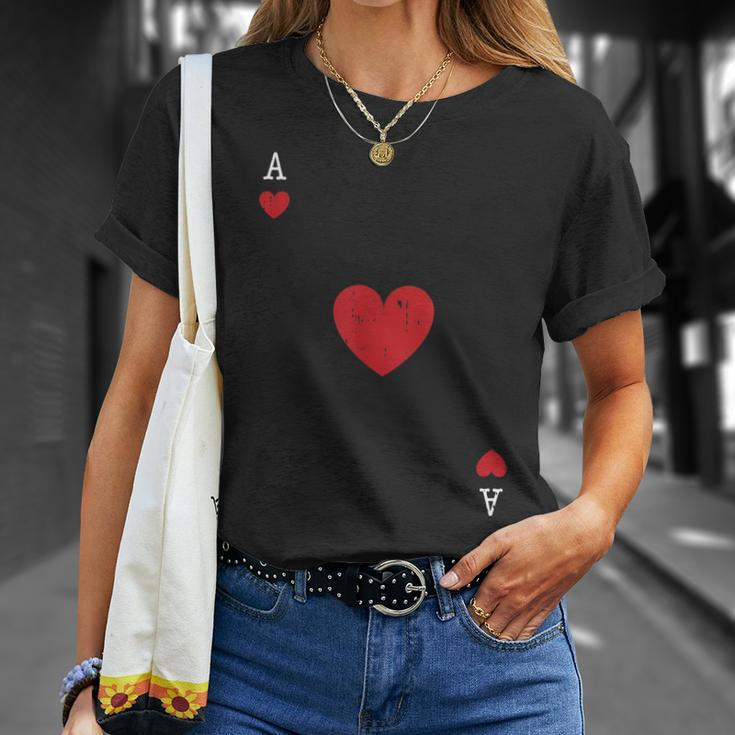Ace Of Hearts Valentines Day Cool Playing Card Poker Casino T-Shirt Gifts for Her