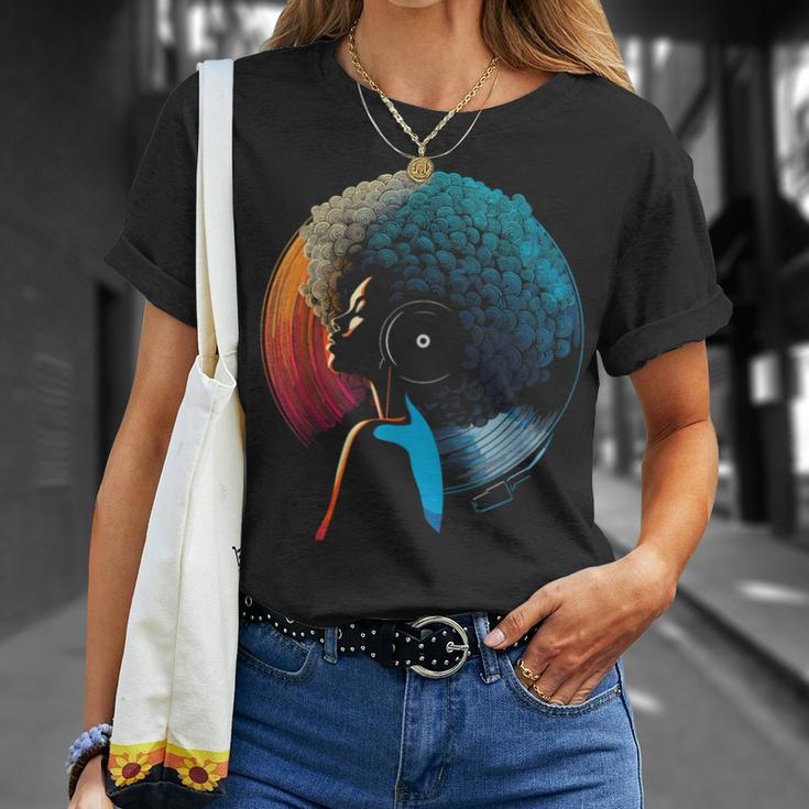 African American Vinyl Retro 70S 80S Funk Afro Disco Soul T-Shirt Gifts for Her