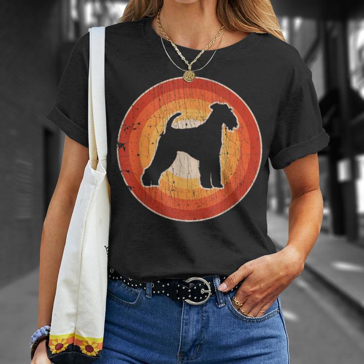 Airedale Terrier Retrointage 60S 70S Sunset Dog Lovers T-Shirt Geschenke für Sie