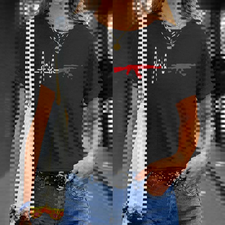 Ak-47 Kalashnikov Rifle Y Ruso Pistola Camiseta unisex Regalos para ella