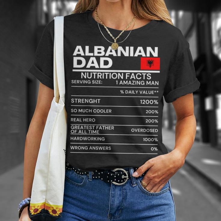 Albanian Dad Nutrition Facts National Pride Fathers Day T-Shirt Gifts for Her