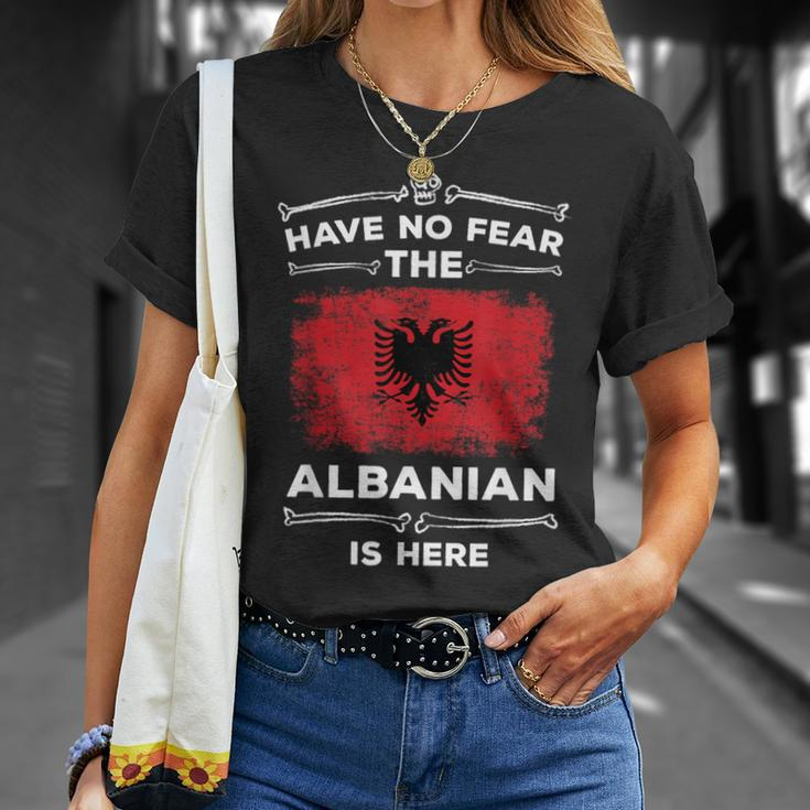 Albanian Have No Fear Albanian Is Here Albania Flag T-Shirt Gifts for Her