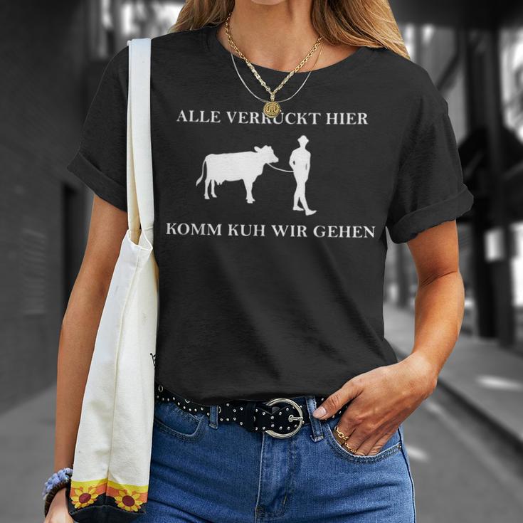 Alle Verrückt Hier Komm Kuh Wir Gehen T-Shirt Geschenke für Sie