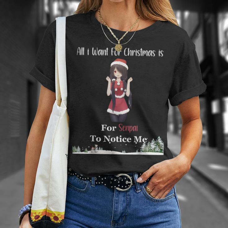 Alles Was Ich Zu Weihnachten Want Ist Dass Senpai Mich Bemerkt Kurumi T-Shirt Geschenke für Sie
