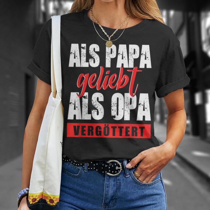 Als Papa Geliebt Als Opaergöttert German L S T-Shirt Geschenke für Sie