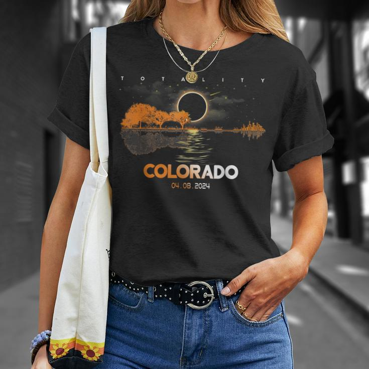 America Guitar Total Solar Eclipse 2024 Colorado T-Shirt Gifts for Her