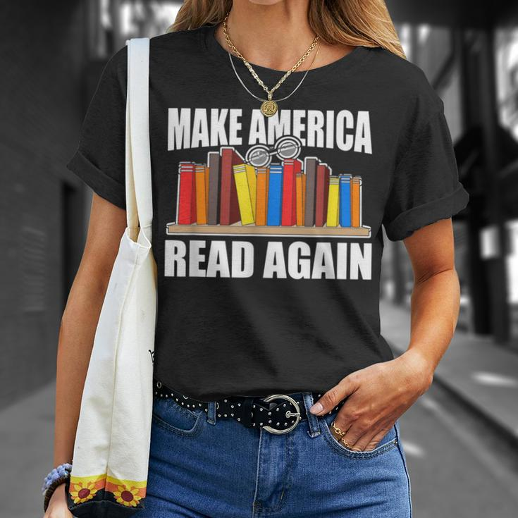 Make America Read Again Book Lovers Novel Reading T-Shirt Gifts for Her