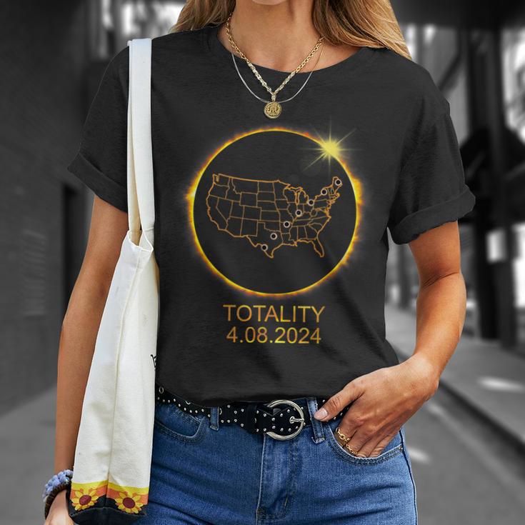 America Totality Total Solar Eclipse April 8 2024 Usa Map T-Shirt ...